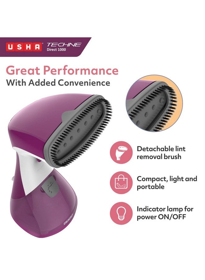 USHA Techne Direct 1000 Garment Steamer- Vertical Steaming, 920 Watts, Up To 21 G/Min (Purple & White) - Image 5