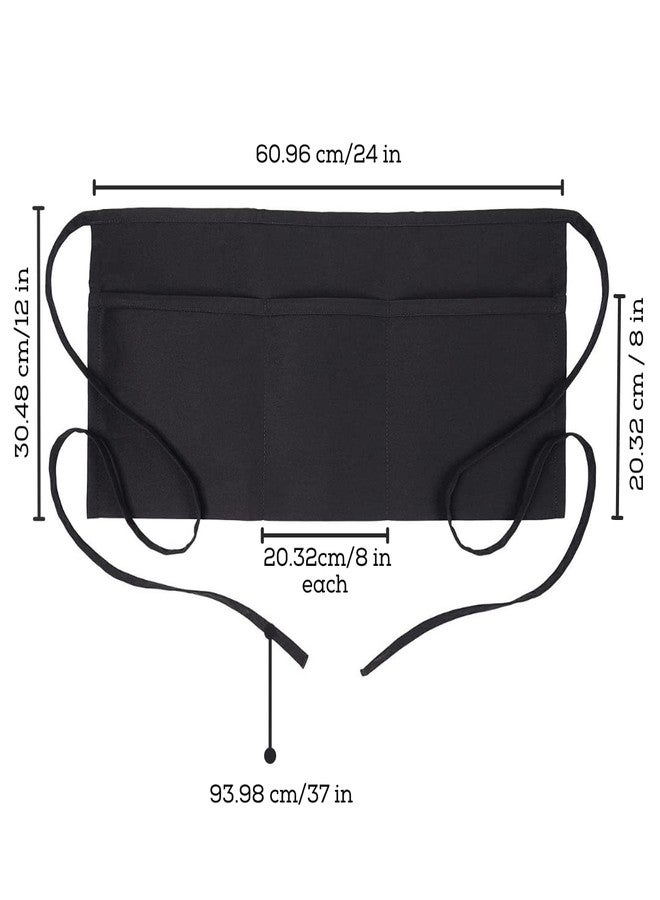 Avalon Kitchen Black server aprons with pockets Black waitress aprons with pockets half apron with pocket serving apron - Image 5