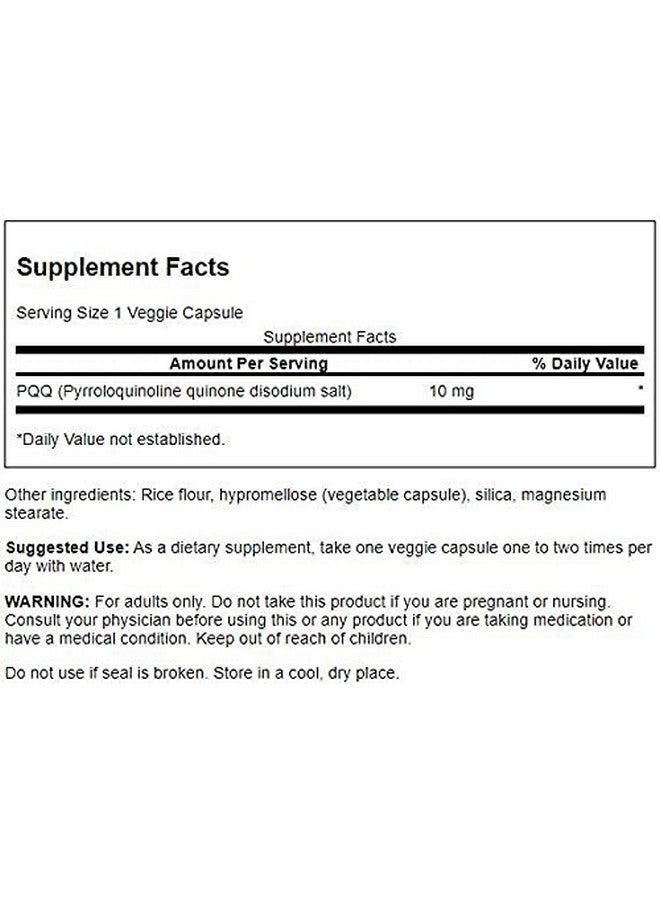SWANSON Pqq Pyrroloquinoline Quinone 10 Mg 30 Veg Caps 3 Pack - Image 3