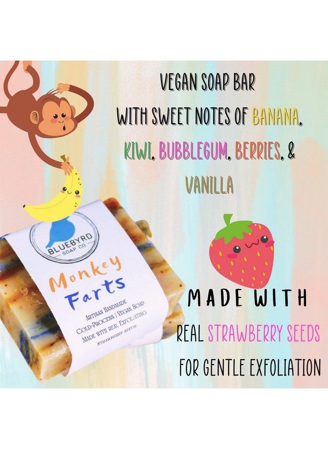 BLUEBYRD SOAP CO. Monkey Farts Soap Bar | Handmade Vegan Soap For Teens & Kids| Fun Fruity Smelling Natural Bar Soap For Kids| Made With Olive & Coconut Oils | Natural Face Soap & Body Soap (Monkey)  - Image 4