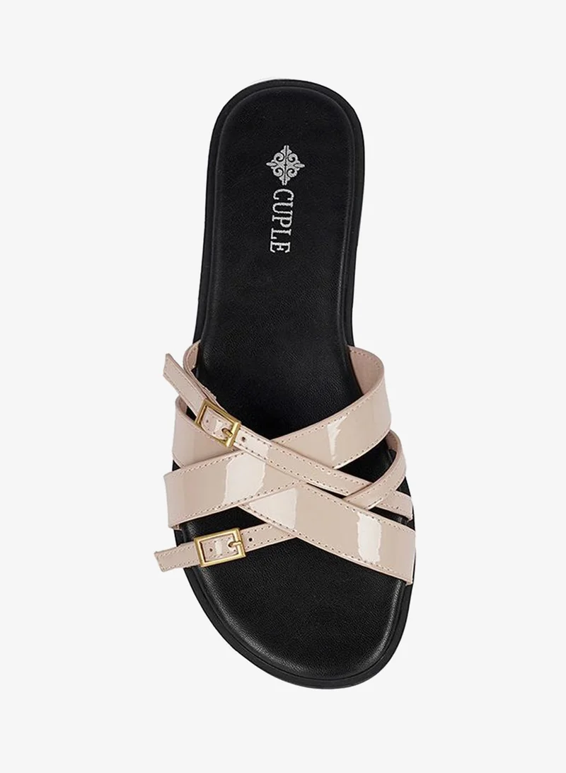 Cuple  Ladies Slip-on multi strap Sandals for Women | Best Price UAE