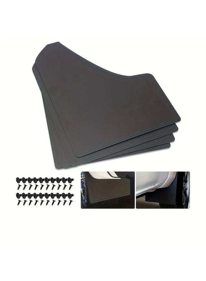 4 Pieces Thickened Universal Mud Flaps For Car Pickup Truck Fender Splash Guards - Image 1