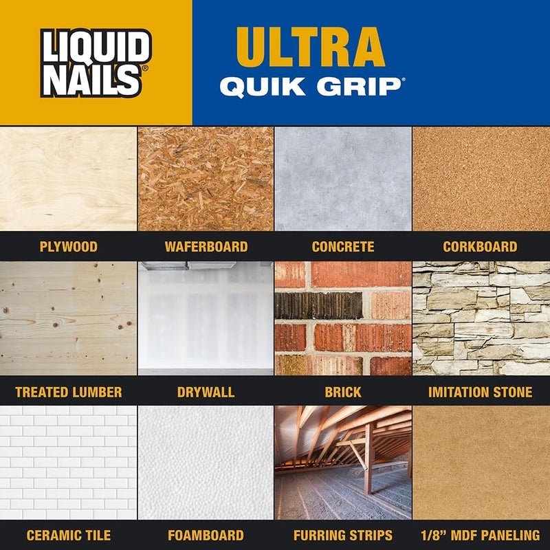 Liquid Nails Ultra Quick Grip Construction Adhesive, 10 oz Cartridge - Image 5