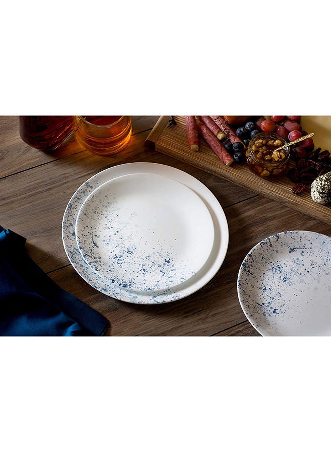 كوريل 18 قطعة كوريل مجموعة ادوات مائدة مكونة   مكونة من 6 قطع من فيتريل مجموعة اطباق واوعية دائرية خفيفة الوزن من الزجاج ومقاومة للكسر لون ازرق نيلي منقط - Image 3