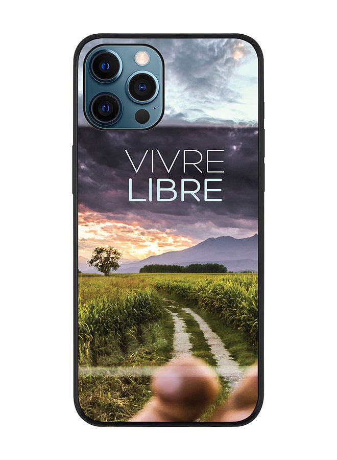 Stylizedd Rugged Black edge case for Apple iPhone 12 Pro Max Slim fit Soft Case Flexible Rubber Edges Anti Drop TPU Gel Thin Cover - Vivre Libre - Image 1