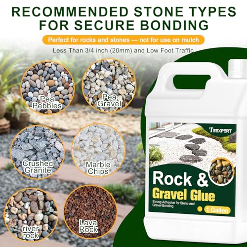Teexpert 1 Gallon Rock Glue for Landscaping – Strong Pea Gravel Binder & Stone Adhesive for Walkways, Yards, Patios, and Decorative Driveway Edges - Image 3