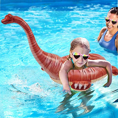 HOHQB Inflatable Dinosaur Pool Float Toys Lifelike Pool Ring Brachiosaurus Swimming Ring Toddler Pool floaties Water Party Pool Floats Tube Toy for Kids boy and Girls Age 312 - Image 1