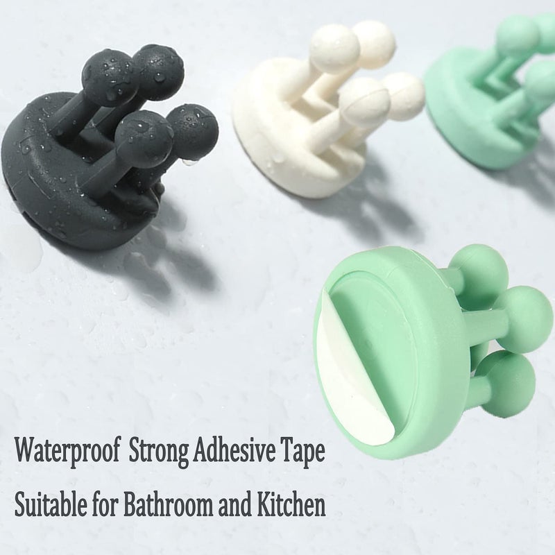 6 Pack Silicone Toothbrush Holders, Wall Mounted Hooks for Hanging Loofah Razor in Shower Bathroom Kitchen College Essentials Black - Image 4