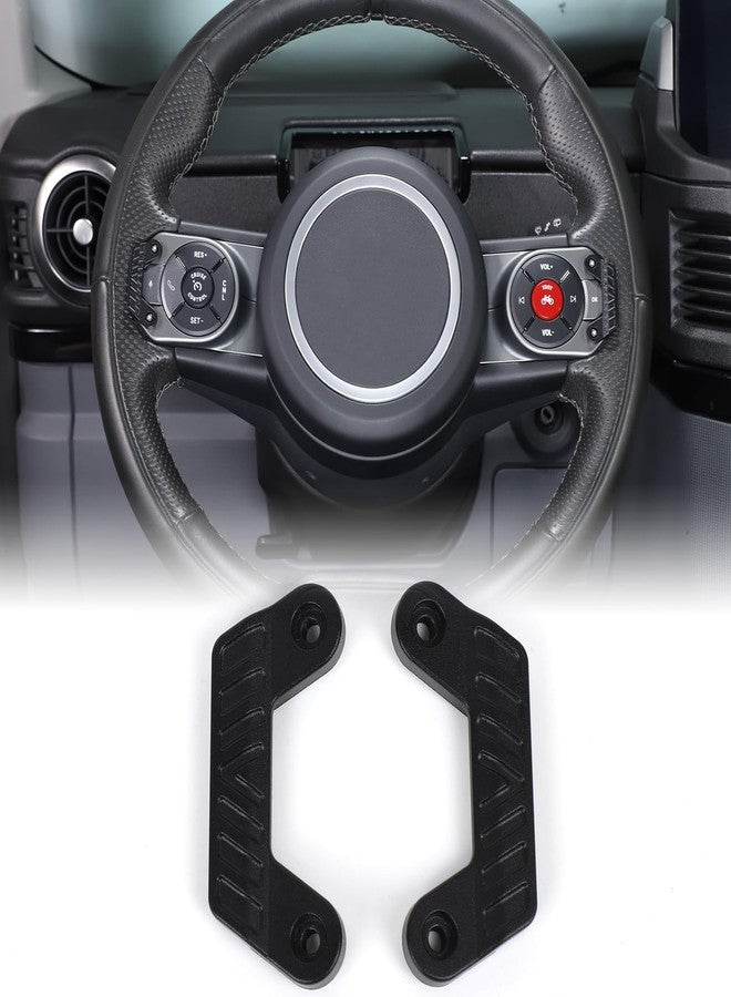 Bekantogy 2PCS Steering Wheel Guards Compatible with INEOS Grenadier 2022-2025 Aluminum Alloy Steering Wheel Buttons Mis-Touching Pads Interior Accessories (Black) - Image 1