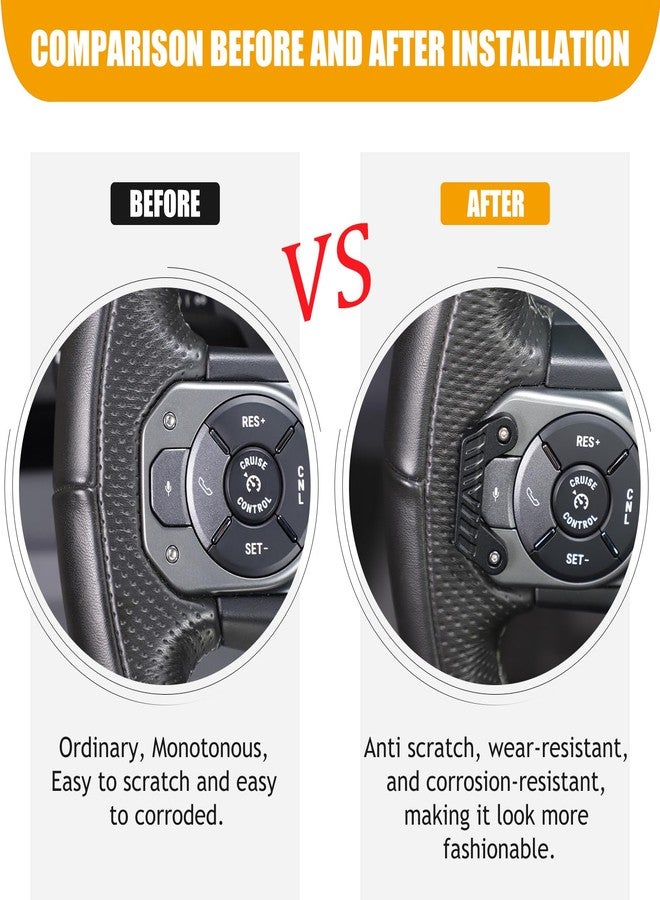 Bekantogy 2PCS Steering Wheel Guards Compatible with INEOS Grenadier 2022-2025 Aluminum Alloy Steering Wheel Buttons Mis-Touching Pads Interior Accessories (Black) - Image 2