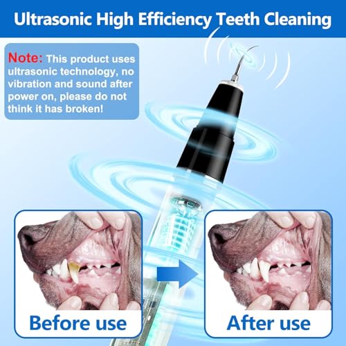 Ni-SHEN Plaque Remover for Teeth - Pet Ultrasonic Cleaner - Teeth Cleaning Kit for Tartar and Stains - Suitable for Dogs and Cats (Black) - Image 3