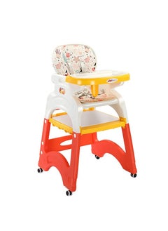 Beauenty Baby dining chair multifunctional baby high chair home safety fall-proof children dining chair for feeding, 8 in 1, detachable tray, with movable wheels, children's study table, building block table.  - Image 1