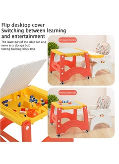 Beauenty Baby dining chair multifunctional baby high chair home safety fall-proof children dining chair for feeding, 8 in 1, detachable tray, with movable wheels, children's study table, building block table.  - Image 4