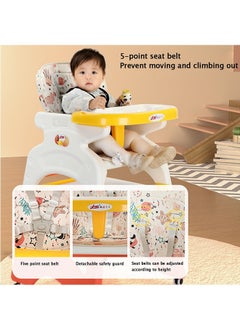 Beauenty Baby dining chair multifunctional baby high chair home safety fall-proof children dining chair for feeding, 8 in 1, detachable tray, with movable wheels, children's study table, building block table.  - Image 3