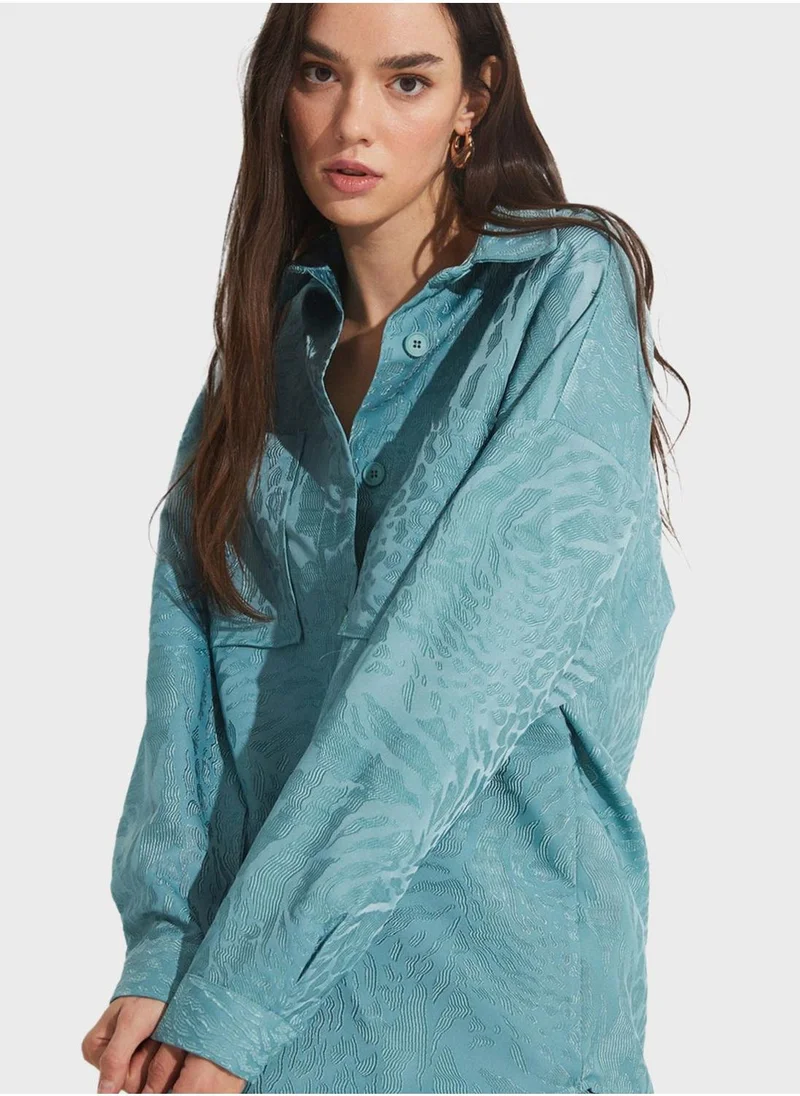 JUNE Button Detail Oversized Jacket