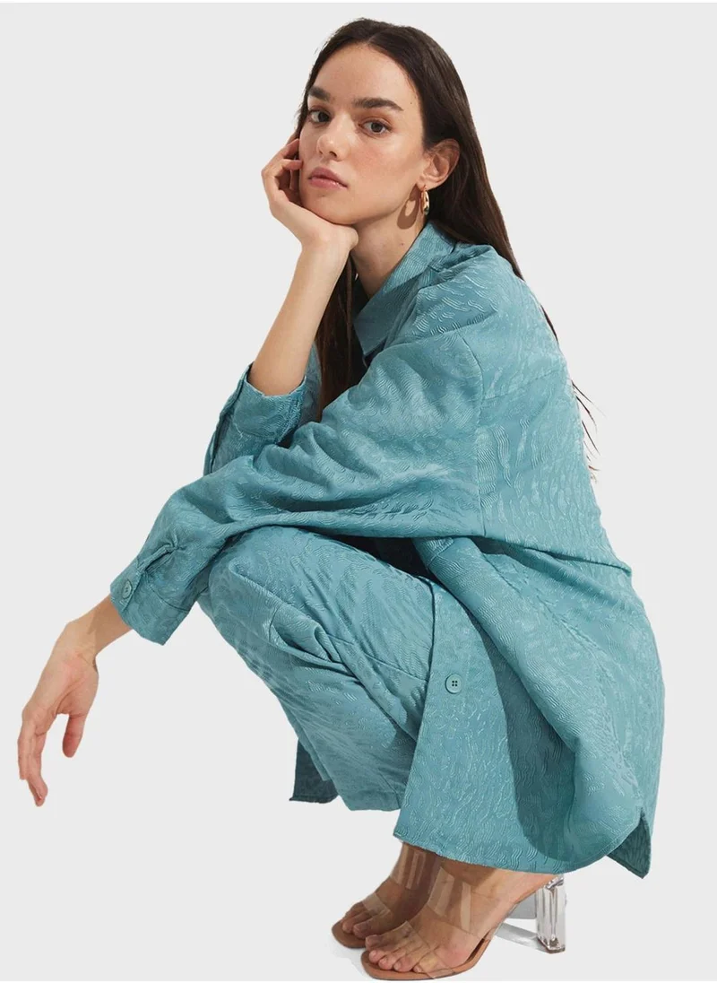 JUNE Button Detail Oversized Jacket