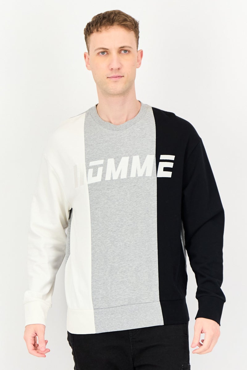 Selected Homme Men Crew Neck Long Sleeve Embroidered Sweatshirt, Multicolor - Image 1