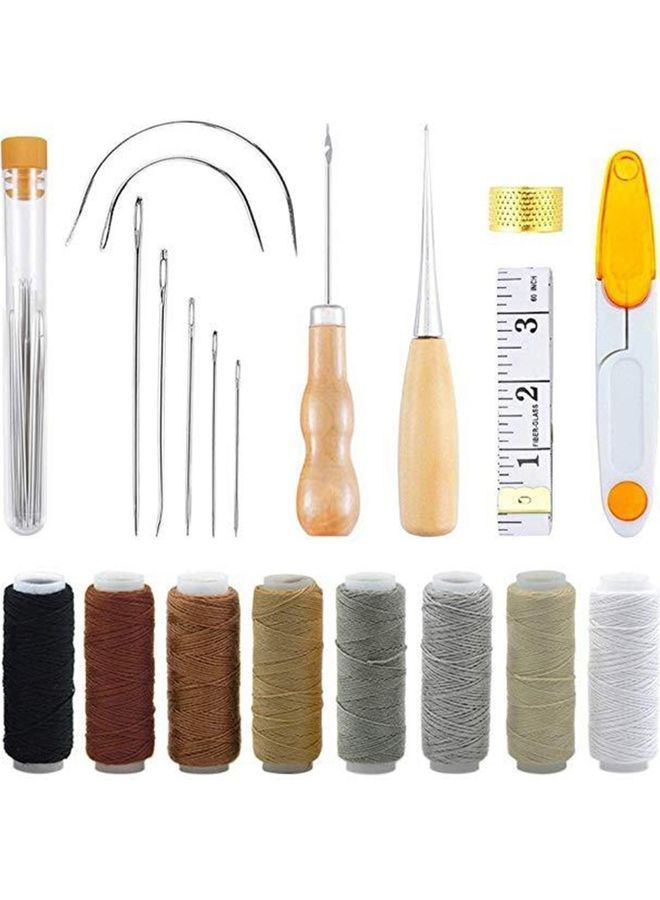 Y&D 31-Piece Leather Waxed Thread Sewing Accessory Set - Image 1