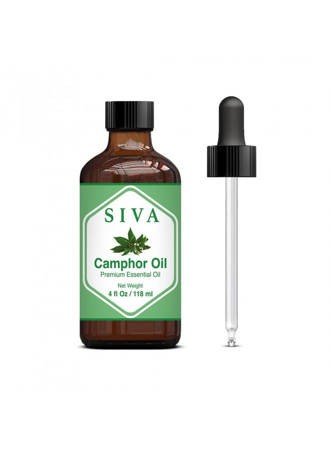 SIVA ORGANICS Siva Camphor Essential Oil 4 Fl Oz with Premium Glass Dropper 100% Pure, Natural, Undiluted, Premium Therapeutic Grade, Great for Skincare, Smooth Hair, Diffuser, Aromatherapy, Soap & Candle  - Image 1