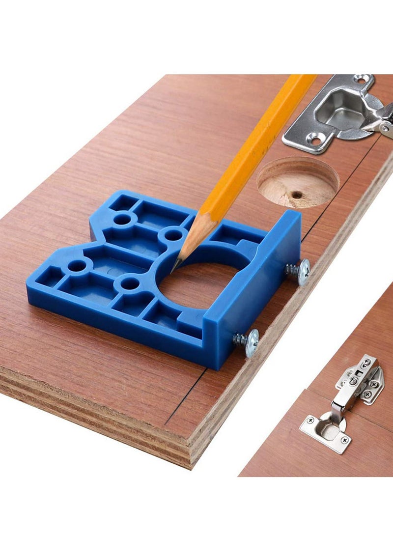SYOSI Door Hinge Template, 35mm Concealed Hinge Boring Jig Wood Furniture Door Cabinets Hinge Installation Tool Hinge Hole Drilling Tool - Image 1