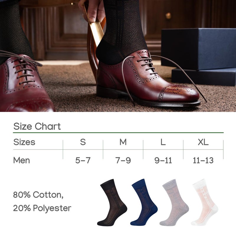 Duna Men’s Socks, Ultra Thin Breathable Cotton Mens Dress Socks (5 pack), Super Soft and Lightweight Socks for Men, Black - Image 2
