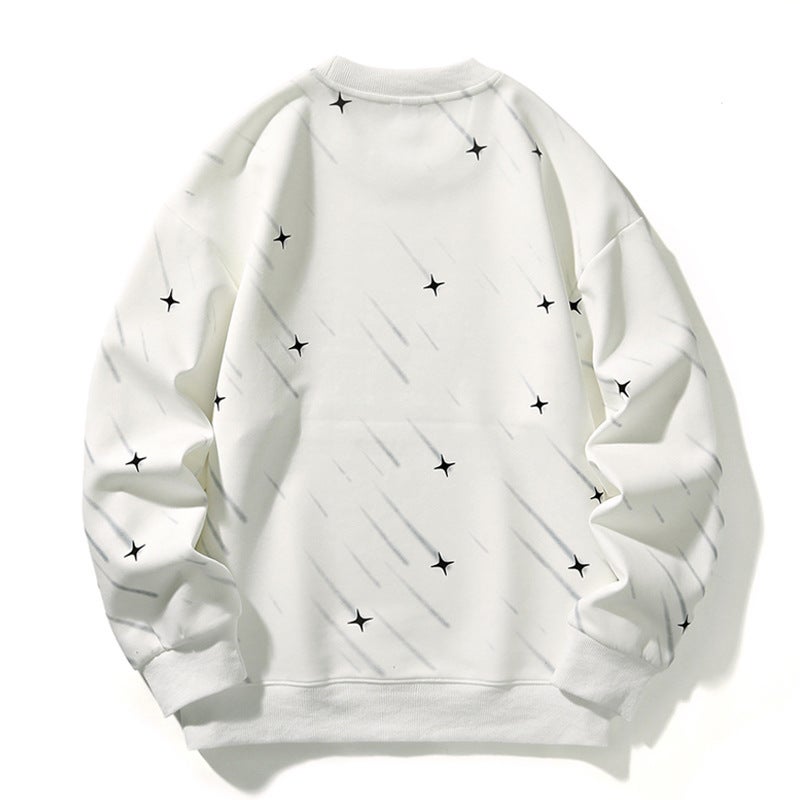 Mens Sweatshirt New Fashion Printed Long T-shirt Mens Spring and Autumn Hooded Casual Loose Base Top Black  - Image 2
