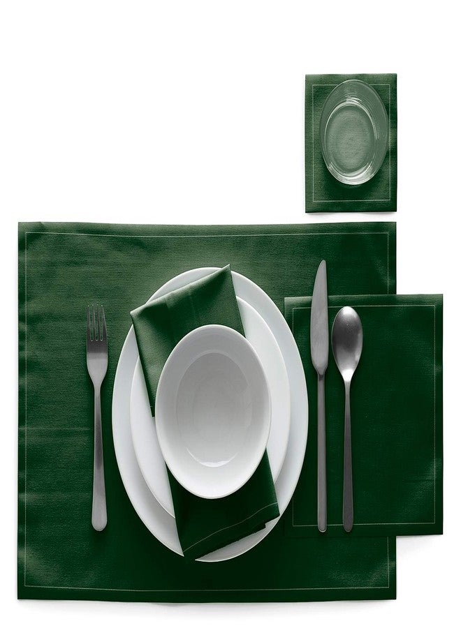 MY DRAP Cotton Luncheon Napkins, Washable and Reusable (25 Napkins, English Green) - Image 2