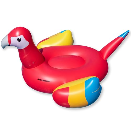 SWIMLINE ORIGINAL 90629 Giant Inflatable Parrot Pool Float Colorful RideOn Raft with Stable Wings Legs Lounge Floatie Perfect for Parties Lounging - Image 1