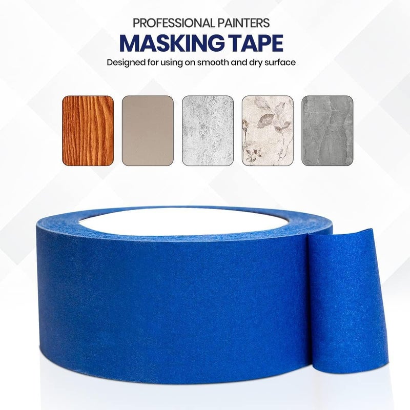 مارك شريط لاصق للرسامين، 6 قطع، مقاس 2 بوصة × 1 ياردة، أزرق - Image 5