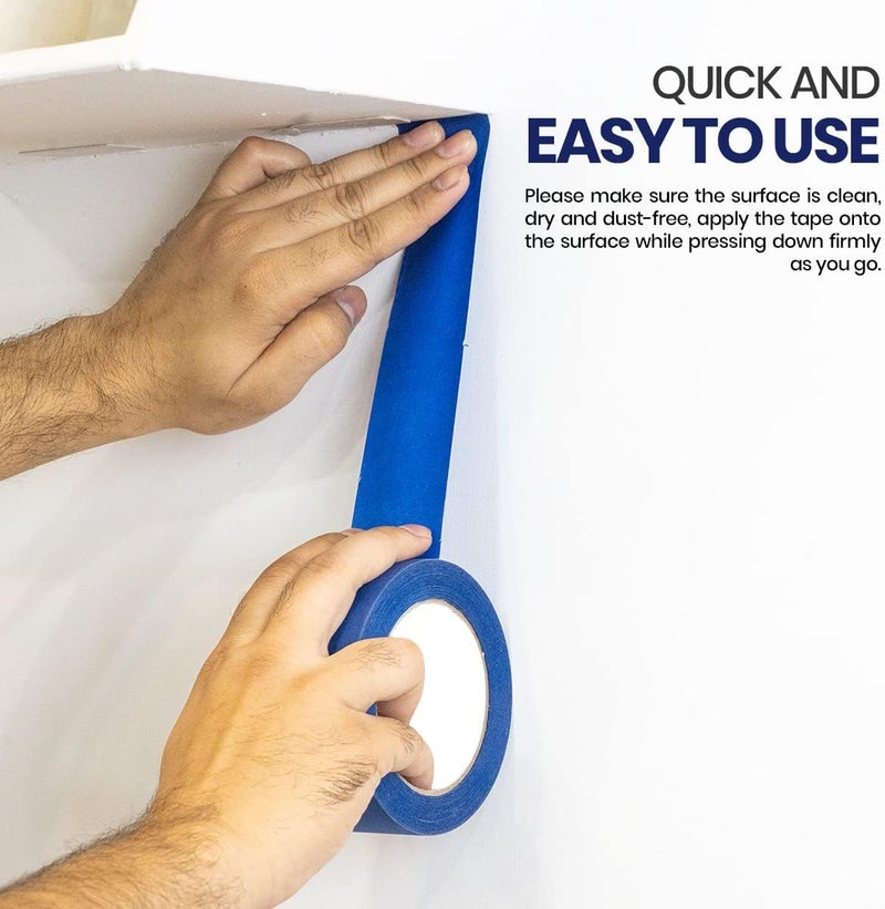 مارك شريط لاصق للرسامين، 6 قطع، مقاس 2 بوصة × 1 ياردة، أزرق - Image 3