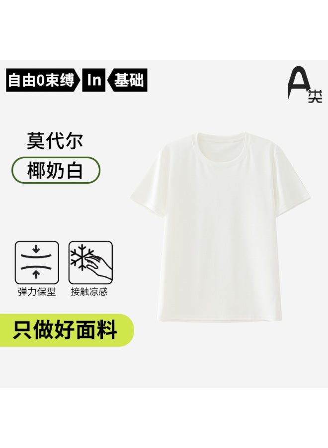 Class A Cotton Mo Women's T-shirt Summer Cool Short-sleeved Women's T-shirt Lyocell Tencel Versatile Casual T-shirt Short-sleeved
