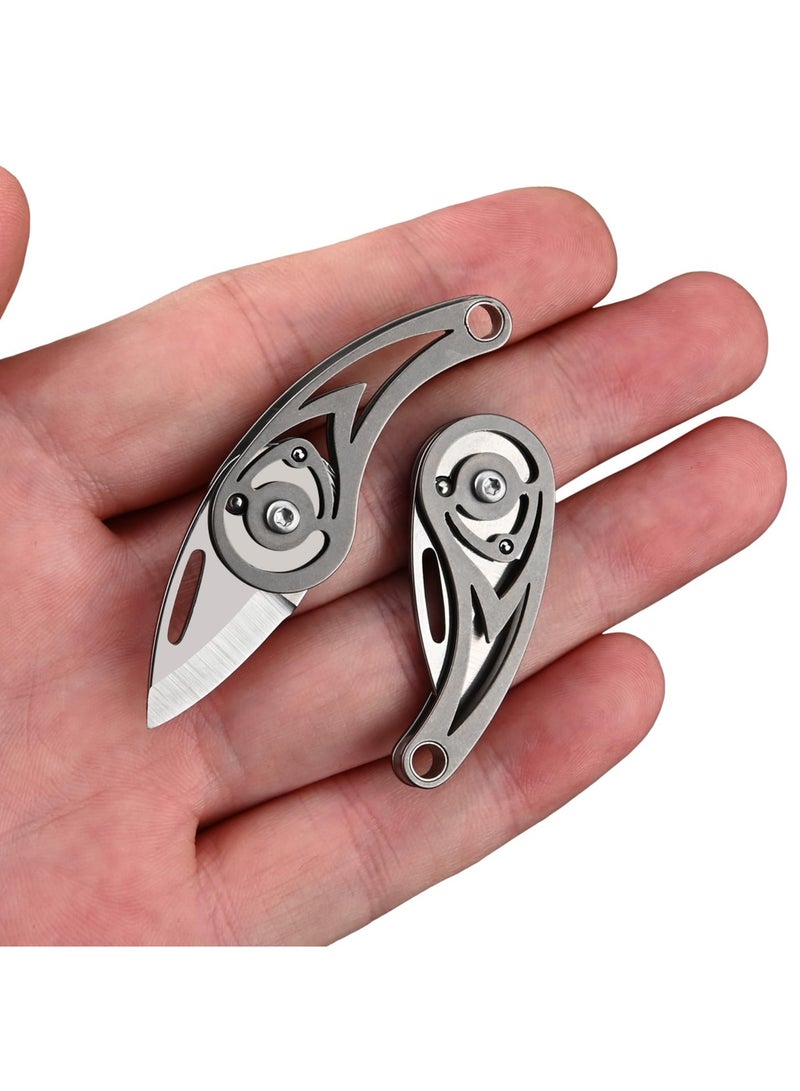 Barakah Mini Keychain Knife, Small Pocket Knife, Edc Titanium Utility Knife, Small Folding Pocket Knives for Camping, Hiking, Gift for Men Women (2.3 Inch) - Image 1
