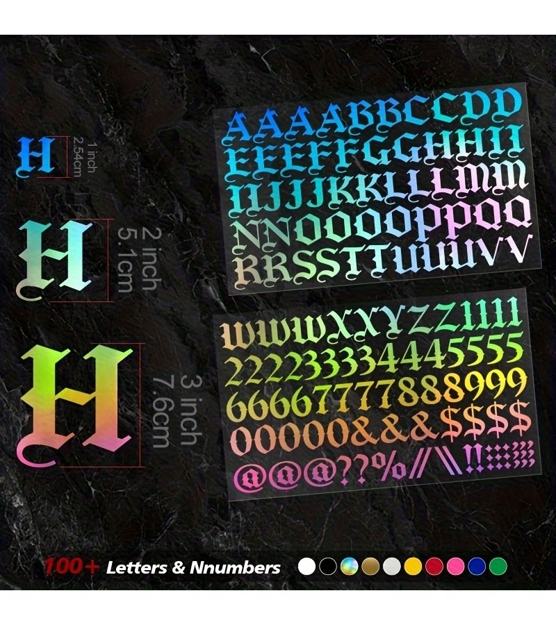 Self Adhesive Reflective Hollow Carving Vinyl Letters Numbers Decal For Car Motorcycle Truck Zip Code House Number DIY Decor Blue 1 Inch - Image 1