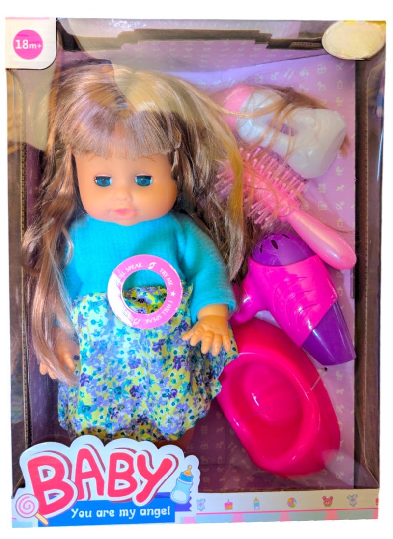 Toy Box Baby Doll Playset With Milk Bottle Hairdo & Potty Accessories Pretend Toy Set For Kids  - Image 2