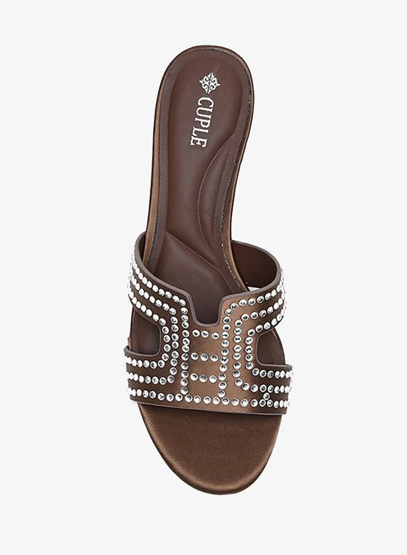 Cuple  Womens embelished pointed-toe kitten heel mules for Women | Best Price UAE
