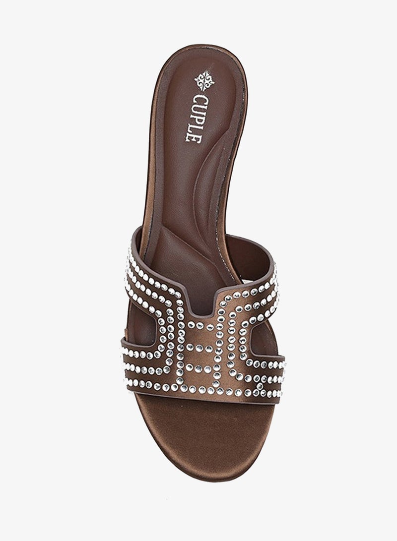 Cuple Womens embelished pointed-toe kitten heel mules - Image 3