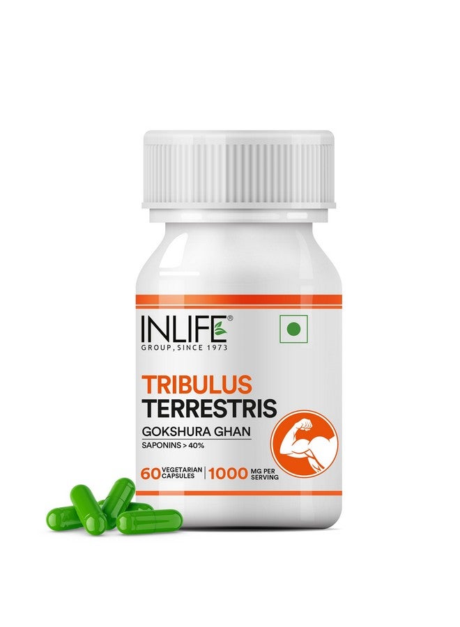 Inlife إنلايف تريبولوس تيرستريس للرجال | جوجشورا مع صابونين 40%، 1000 ملغ لكل حصة - 60 كبسولة نباتية (عبوة من 1، 60) - Image 1