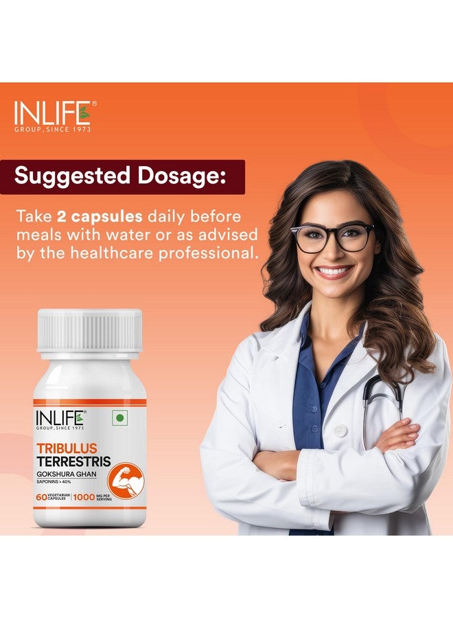 Inlife إنلايف تريبولوس تيرستريس للرجال | جوجشورا مع صابونين 40%، 1000 ملغ لكل حصة - 60 كبسولة نباتية (عبوة من 1، 60) - Image 3