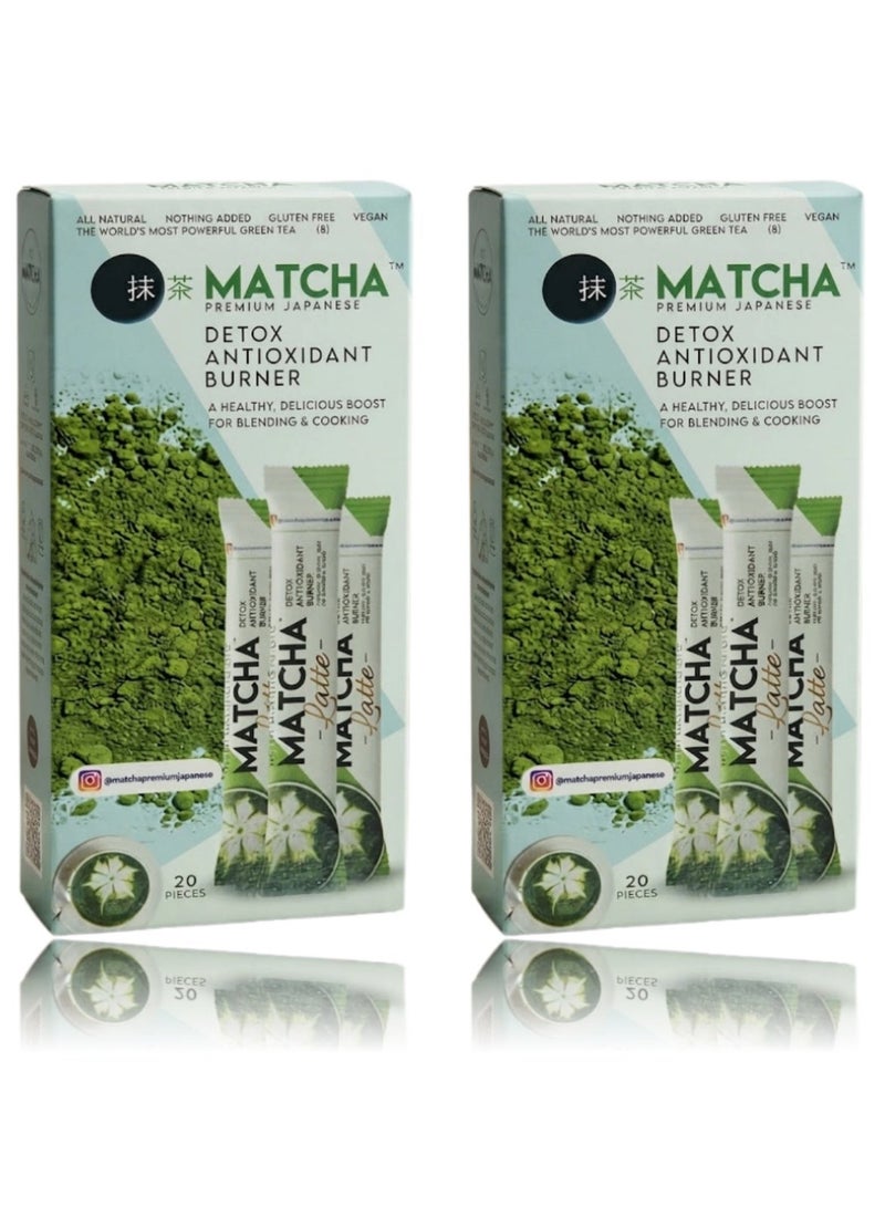 MATCHA Pack of 2 Premium Japanese Matcha Detox & Antioxidant Burner - 20 Sachets per Pack - Image 1