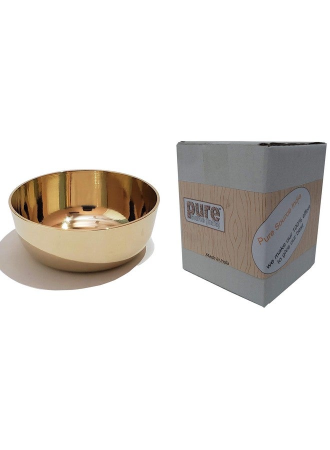 بيور سورس انديا وعاء كانسا/برونز صلب من Pure Source India - 150 مل، 6 قطع، ذهبي - Image 3
