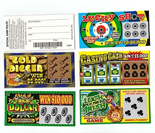 Ja-Ru JARU Fake Lottery Ticket Scratch Tickets 5 Tickets 1 Pack Pranking Toys for Friend and Family Scratcher Jokes and Gag Winning Tickets Surprise 1381E - Image 1
