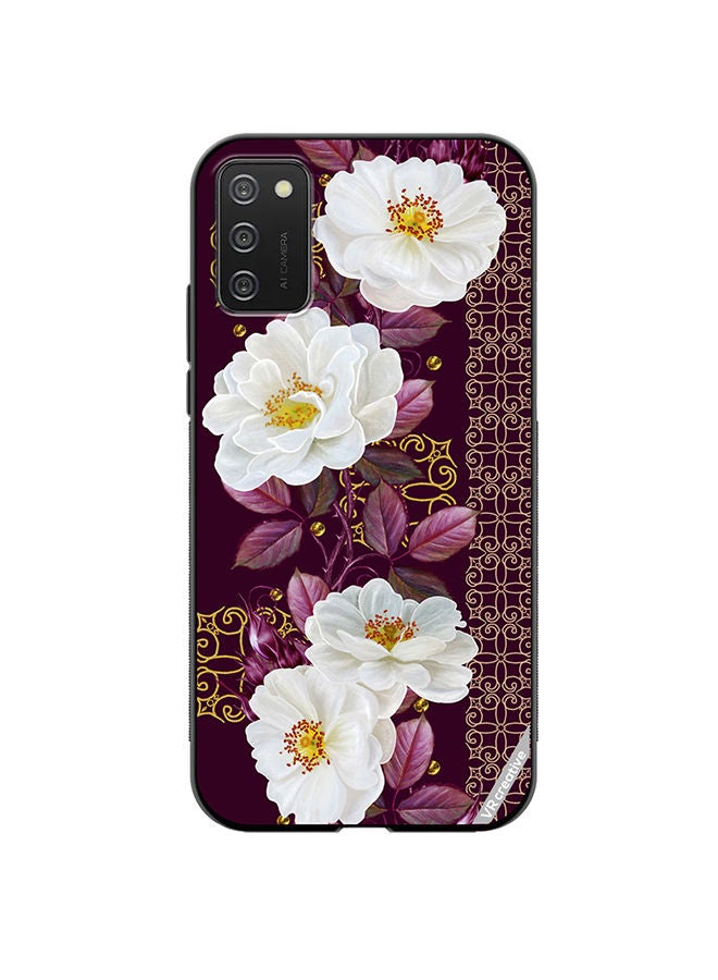 VR CREATIVE Protective Case Cover For Samsung Galaxy A03s Vertical Floral Border Pattern Design Multicolour - Image 1