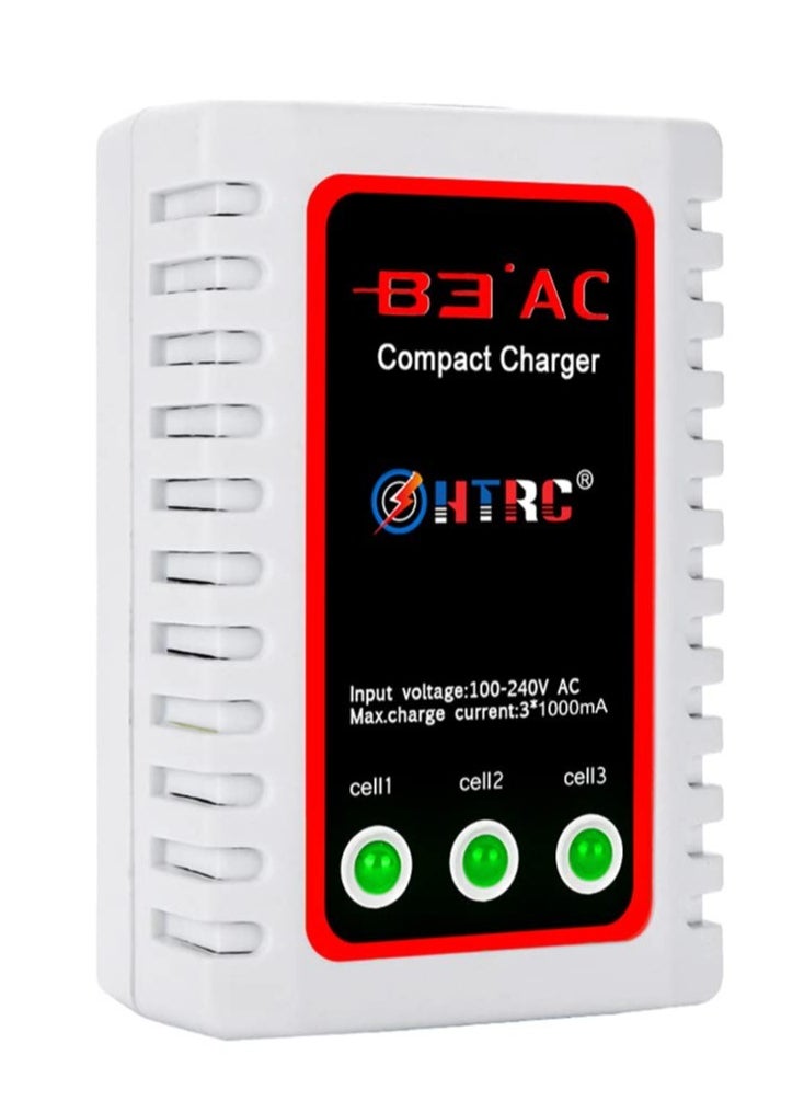 Generic - Compact LiPo Battery Charger for RC Cars, 2S and 3S Balance Charging, Compatible with 7.4V to 11.1V Batteries - Image 1