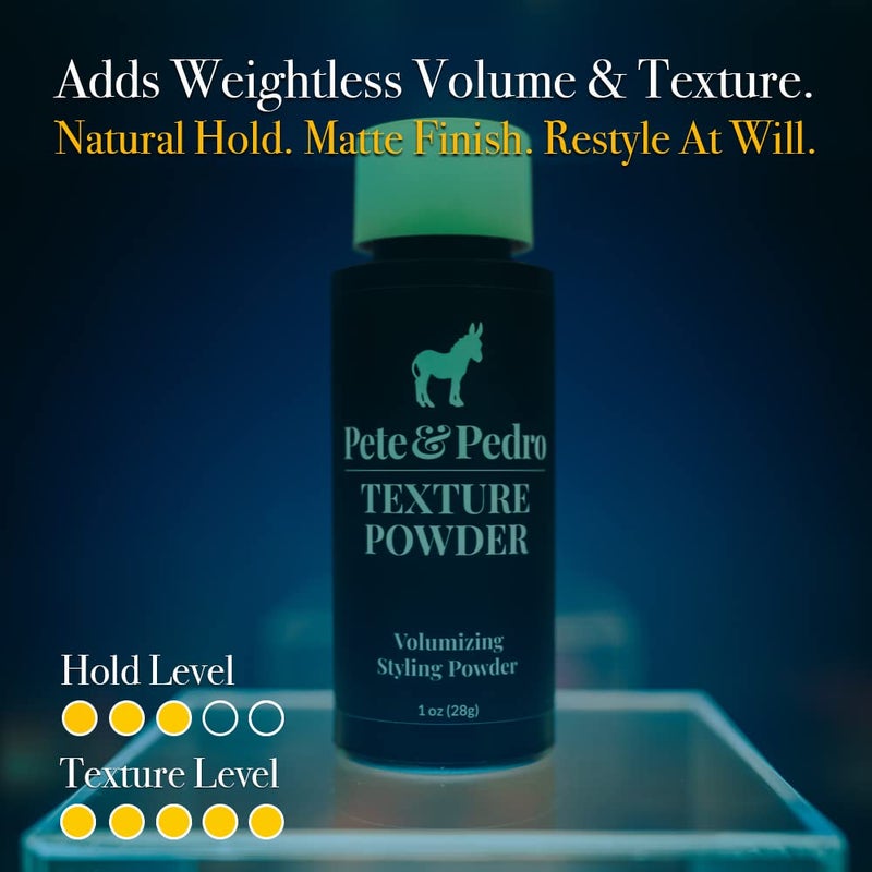 Pete & Pedro TEXTURE POWDER - Texturizing and Volumizing Styling Powder For Men & Women | Adds Mega Volume & Texture, Matte Finish, Root Lifting & Restyleable Hold | As Seen on Shark Tank, 1 oz. - Image 3