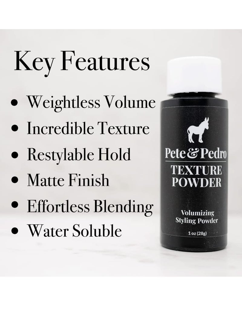 Pete & Pedro - Pete & Pedro TEXTURE POWDER - Texturizing and Volumizing Styling Powder For Men & Women | Adds Mega Volume & Texture, Matte Finish, Root Lifting & Restyleable Hold | As Seen on Shark Tank, 1 oz. - Image 1