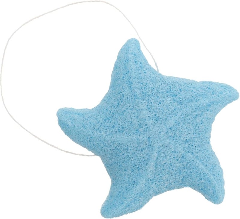 Blue Konjac Bath Sponge Exfoliating Body Scrubber Skin Cleaning for Newborns and Adults - Image 1