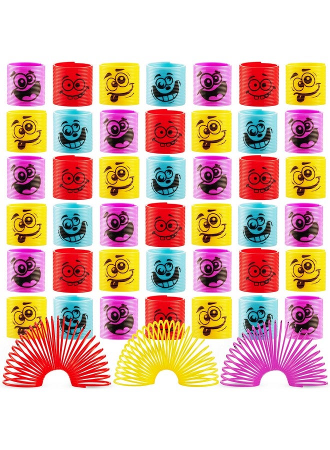 Bedwina Mega Pack of 50 Coil Springs for Kids - Assorted Silly Faces and Colors, Mini Plastic Spring Toy for Party Favors, Carnival Prizes, Gift Goodie Bag Filler, Stocking Stuffers - Image 3