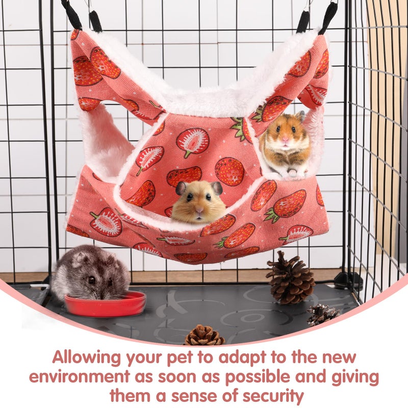 XINRUI 3 Layer Guinea Pig Cage Hammock, Cute Rat Hamster Hanging Hammock Bed Soft Warm Small Animals House Cage Accessories Toy for Ferret Squirrel Chinchilla Parrot Sugar Glider - Image 3