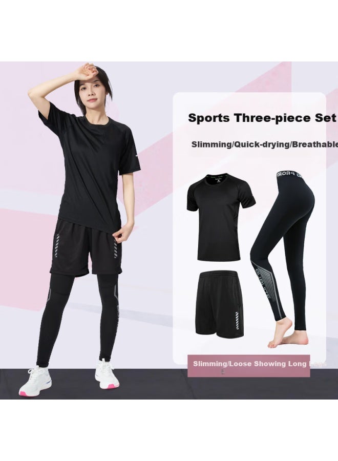 Buruite Women's Sports Yoga Set, Spring And Summer Quick-dry Top, Running Cycling Shirt, Outdoor Plus Size Badminton Training Clothes