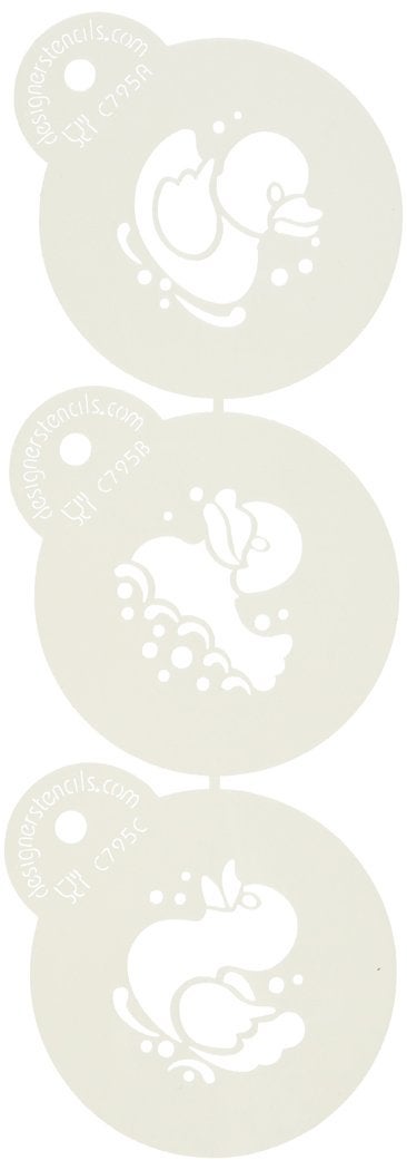 Designer Stencils C795 Mini Rubber Duck Stencil Set, Beige/semi-transparent - Image 1